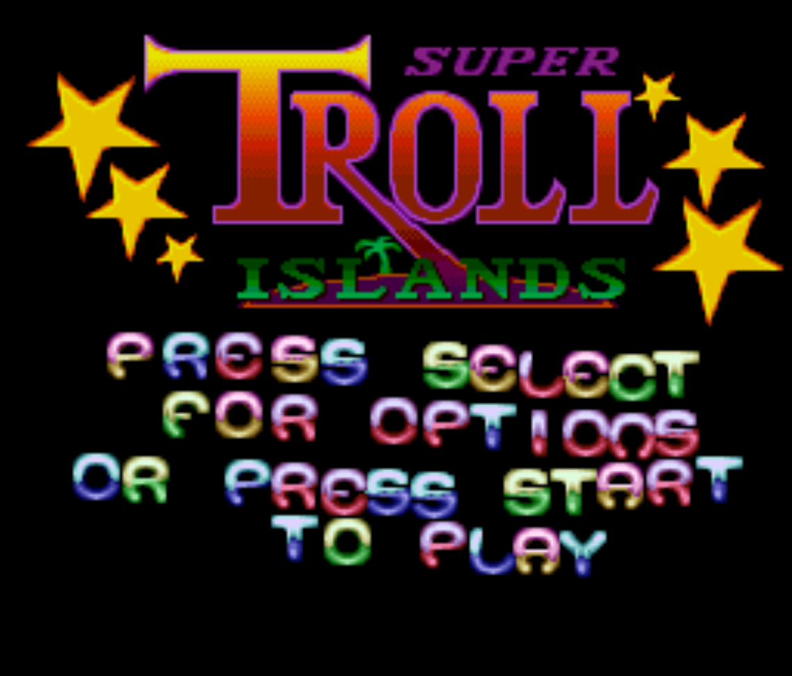 Super Troll Island Title Screen